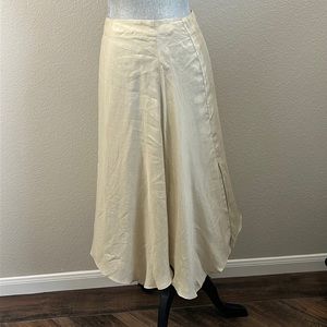ZARA Skirt 100% Lyocell Silk Like Beige A Line Women’s Sz Small
